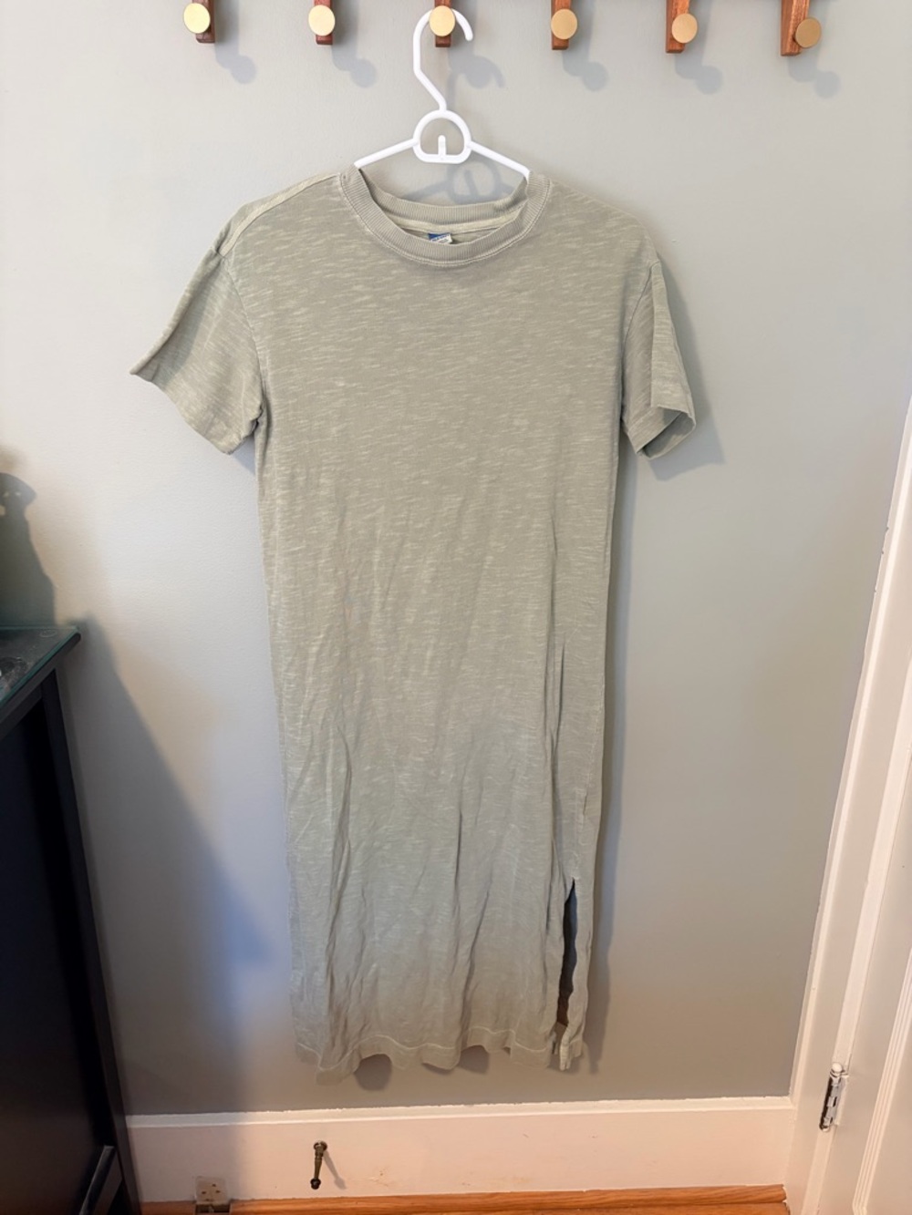 Old Navy Light Sage Green Midi T-Shirt Dress